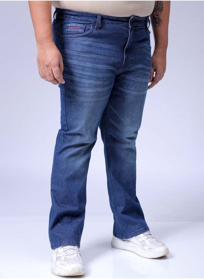 Men Plus Size Bootcut Solid Mid-Rise Stretchable Jeans