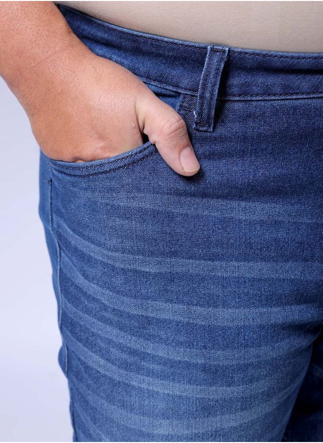 Men Plus Size Bootcut Solid Mid-Rise Stretchable Jeans