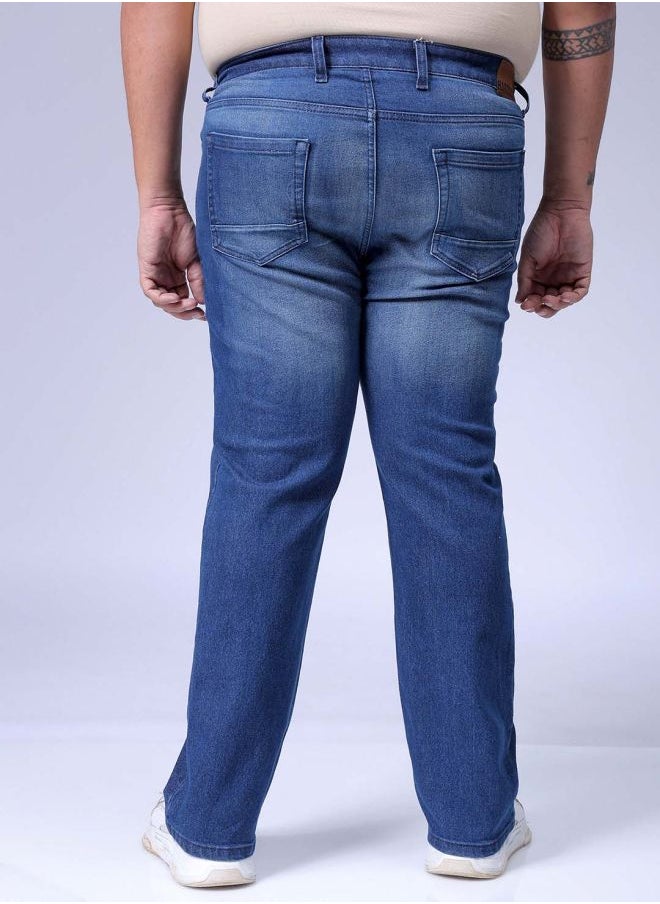 Men Plus Size Bootcut Solid Mid-Rise Stretchable Jeans