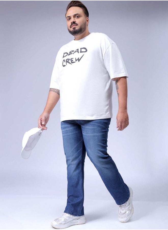 Men Plus Size Bootcut Solid Mid-Rise Stretchable Jeans