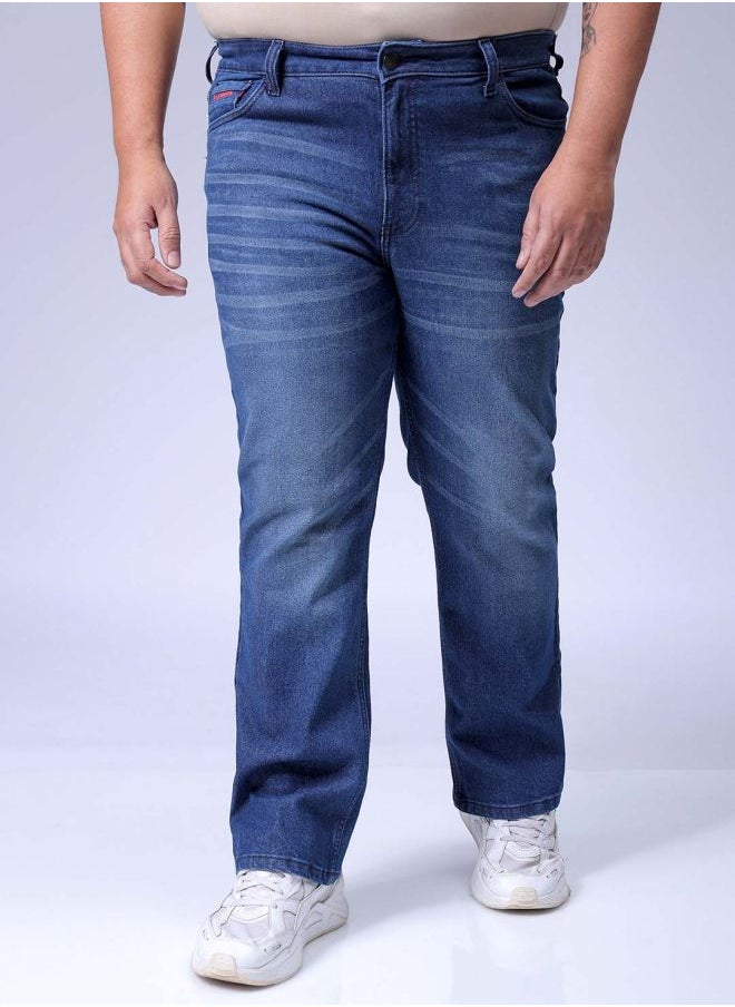 Men Plus Size Bootcut Solid Mid-Rise Stretchable Jeans