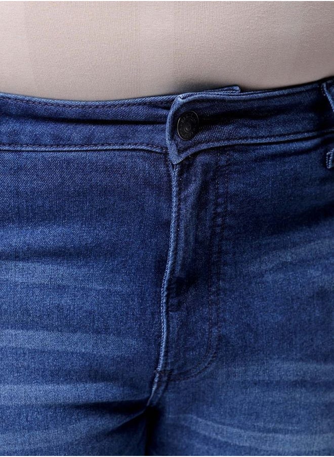 Men Plus Size Bootcut Solid Mid-Rise Stretchable Jeans