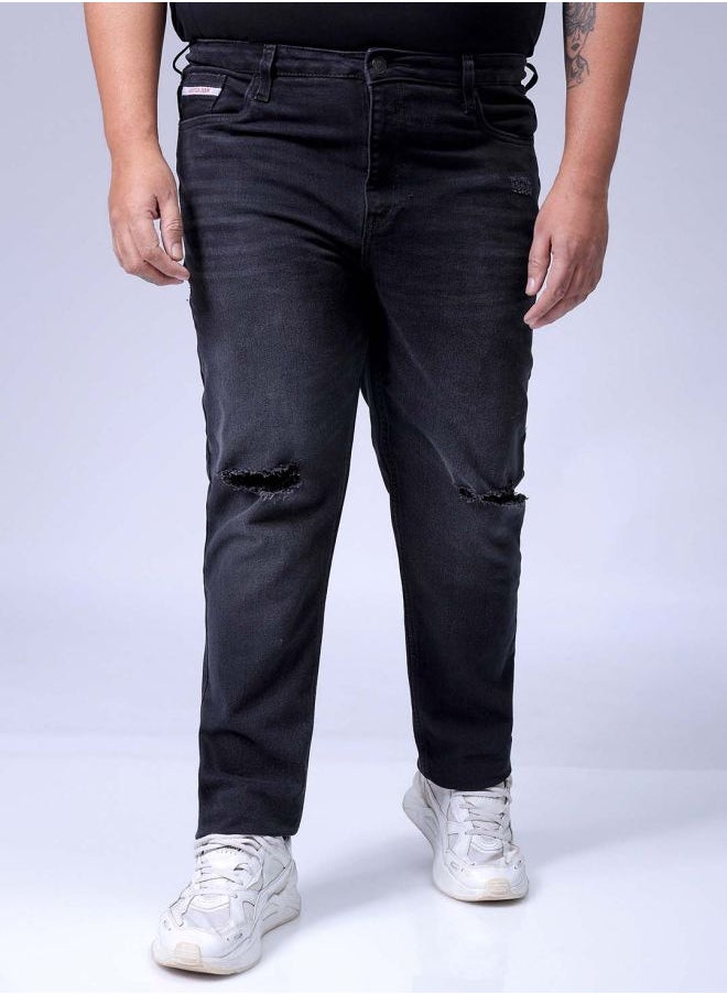 Men Plus Size Slim Fit Solid Mid-Rise Stretchable Jeans