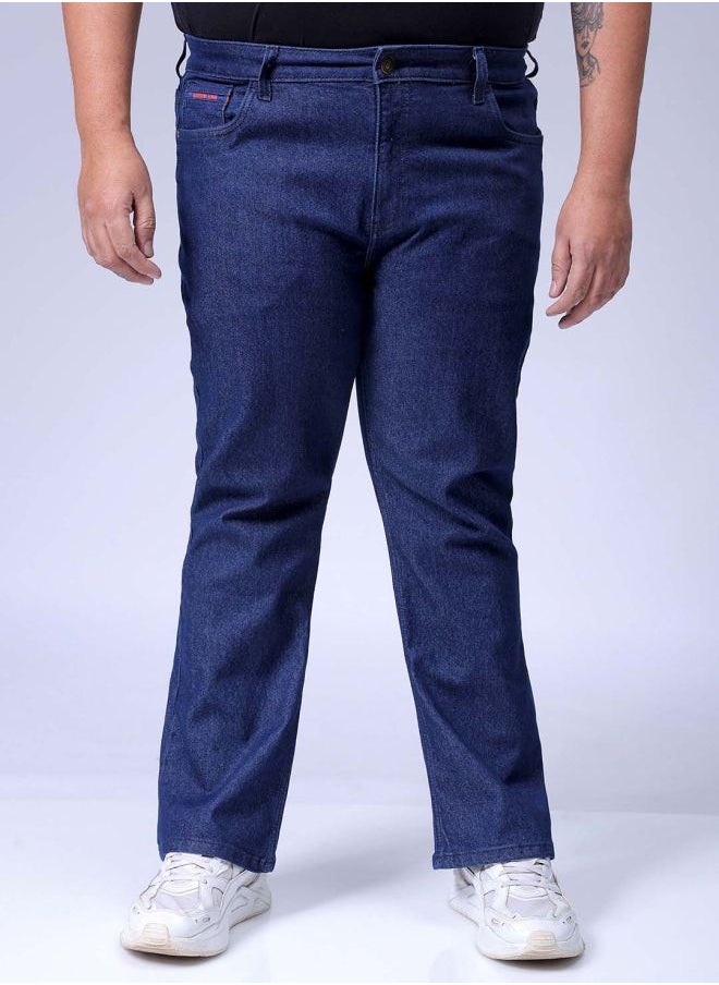 Men Plus Size Bootcut Solid Mid-Rise Stretchable Jeans