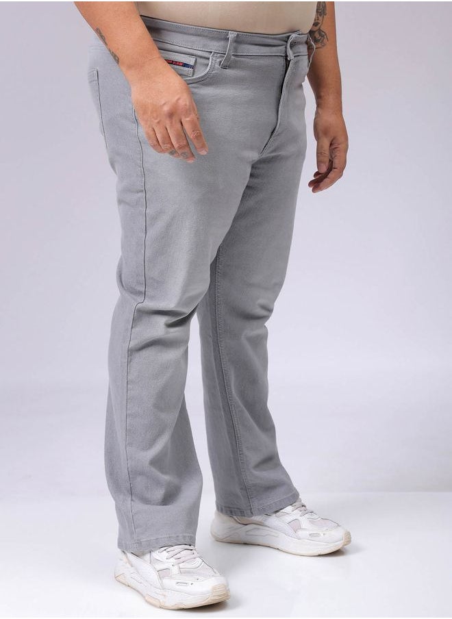 Men Plus Size Bootcut Solid Mid-Rise Stretchable Jeans