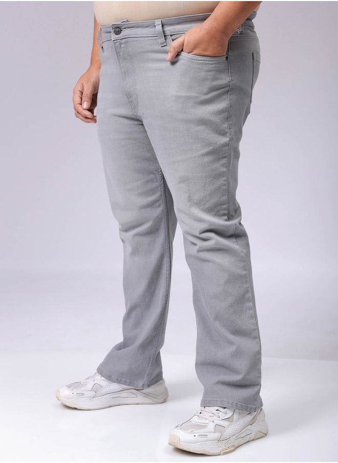 Men Plus Size Bootcut Solid Mid-Rise Stretchable Jeans