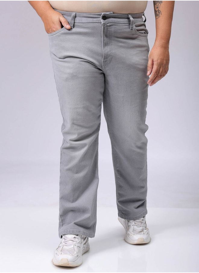 Men Plus Size Bootcut Solid Mid-Rise Stretchable Jeans