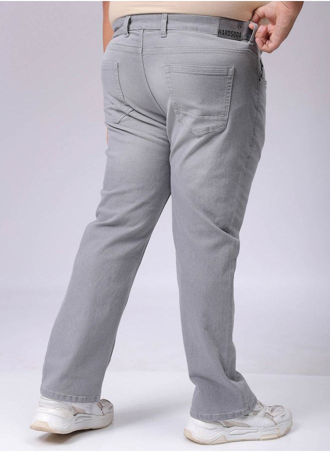 Men Plus Size Bootcut Solid Mid-Rise Stretchable Jeans