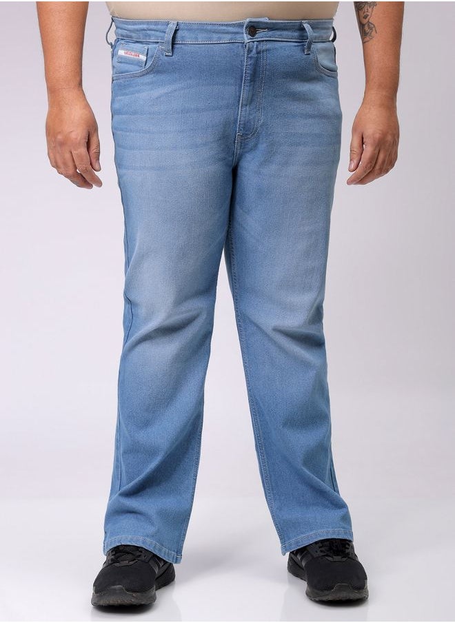 Men Plus Size Bootcut Solid Mid-Rise Stretchable Jeans