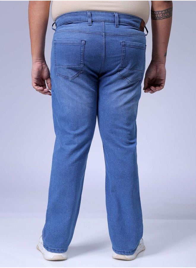Men Plus Size Bootcut Solid Mid-Rise Stretchable Jeans
