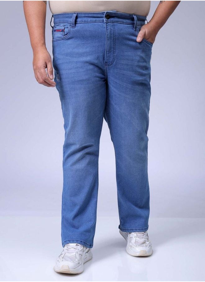 Men Plus Size Bootcut Solid Mid-Rise Stretchable Jeans