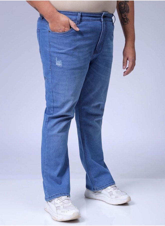 Men Plus Size Bootcut Solid Mid-Rise Stretchable Jeans