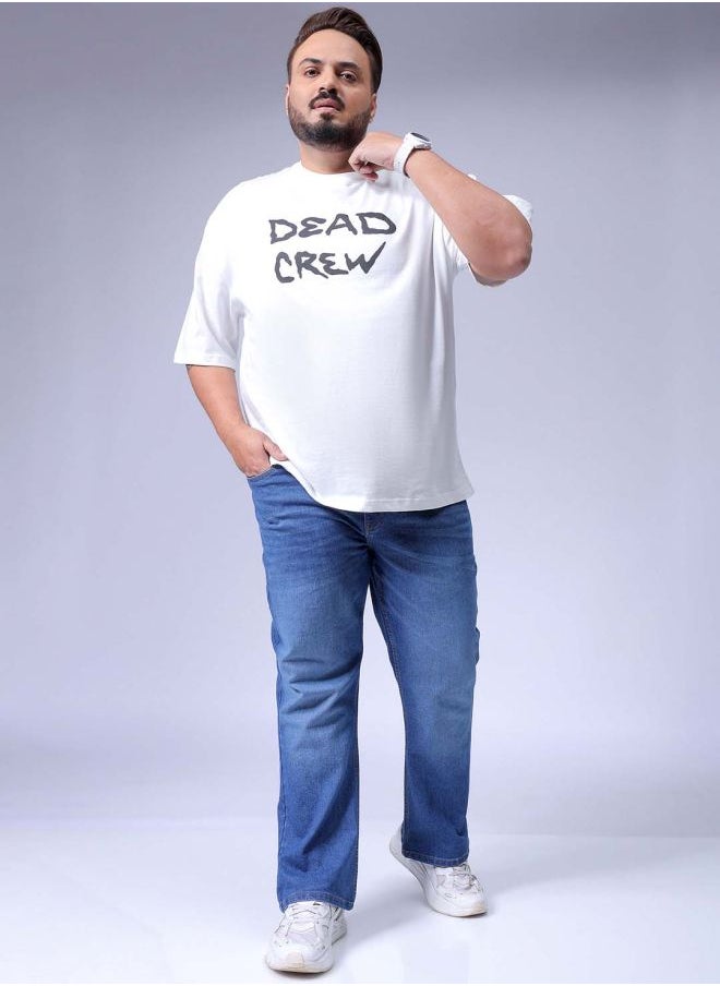 Men Plus Size Bootcut Solid Mid-Rise Stretchable Jeans