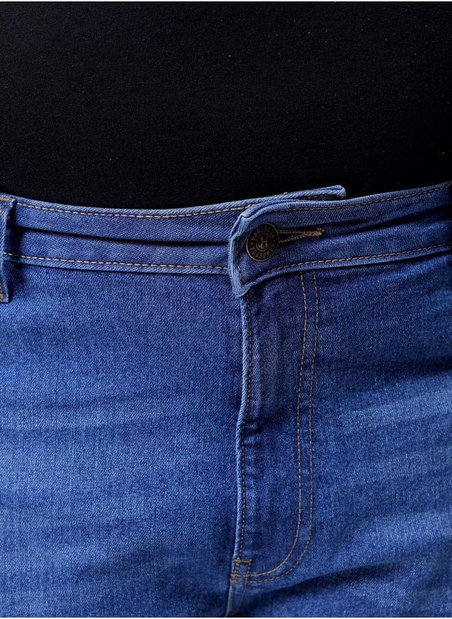 Men Plus Size Bootcut Solid Mid-Rise Stretchable Jeans