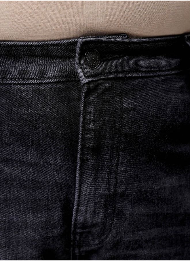 Men Plus Size Bootcut Solid Mid-Rise Stretchable Jeans