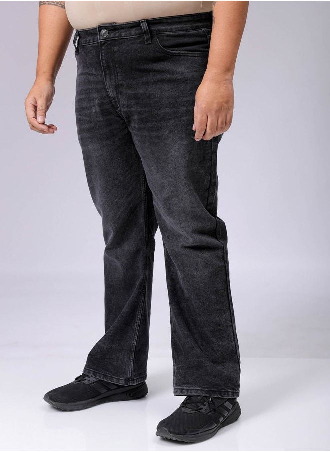 Men Plus Size Bootcut Solid Mid-Rise Stretchable Jeans