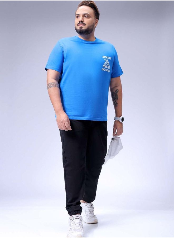Men Plus Size Slim Fit Solid Mid-Rise Stretchable Denim Joggers