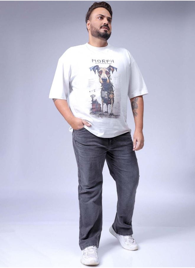 Men Plus Size Bootcut Solid Mid-Rise Stretchable Jeans
