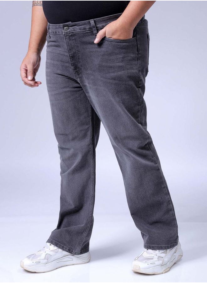 Men Plus Size Bootcut Solid Mid-Rise Stretchable Jeans