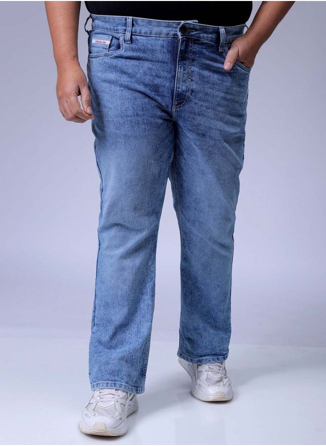 Men Plus Size Bootcut Solid Mid-Rise Stretchable Jeans