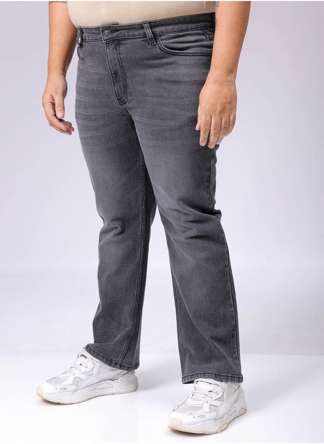 Men Plus Size Bootcut Solid Mid-Rise Stretchable Jeans