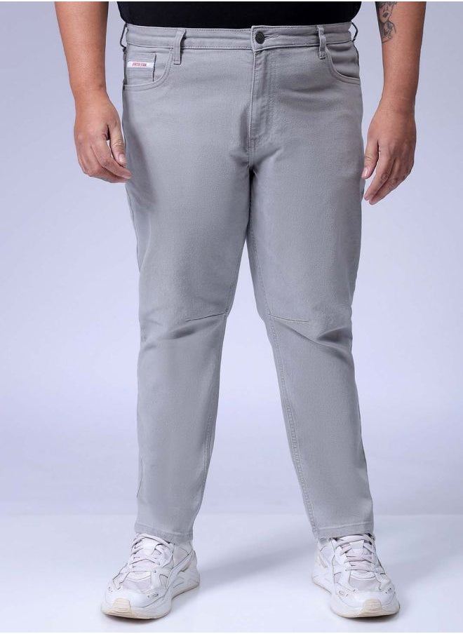 Men Plus Size Carrot Fit Solid Mid-Rise Stretchable Jeans