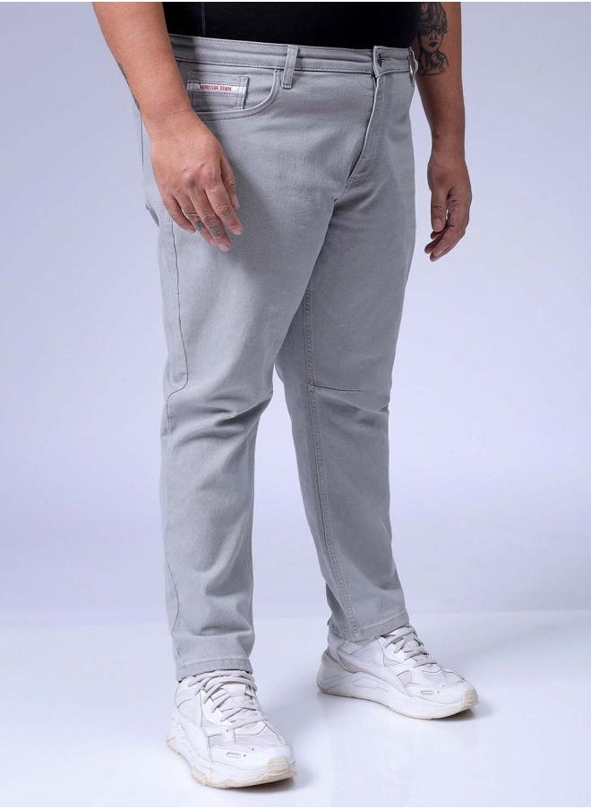 Men Plus Size Carrot Fit Solid Mid-Rise Stretchable Jeans