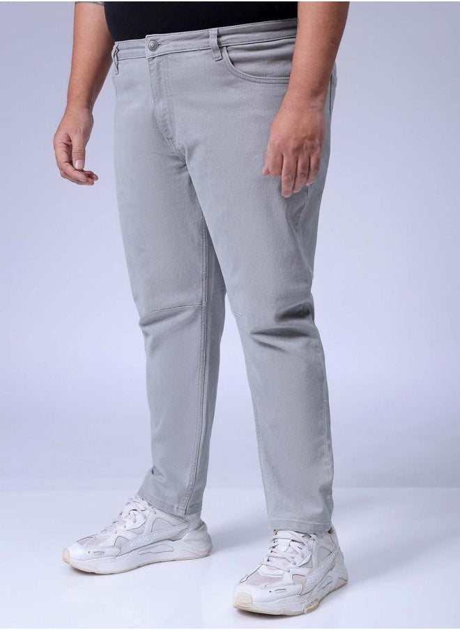 Men Plus Size Carrot Fit Solid Mid-Rise Stretchable Jeans