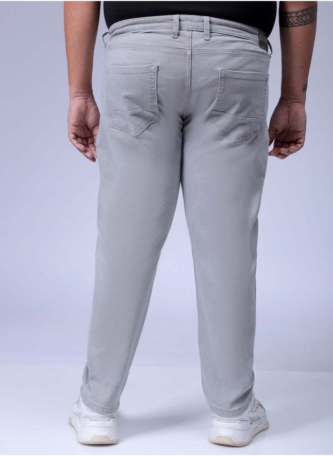 Men Plus Size Carrot Fit Solid Mid-Rise Stretchable Jeans