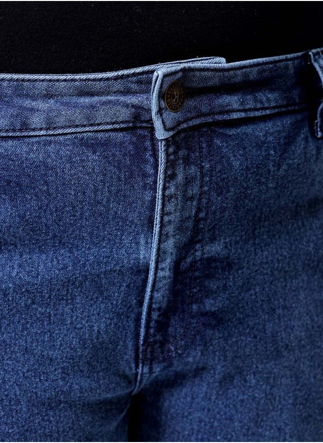 Men Plus Size Bootcut Solid Mid-Rise Stretchable Jeans