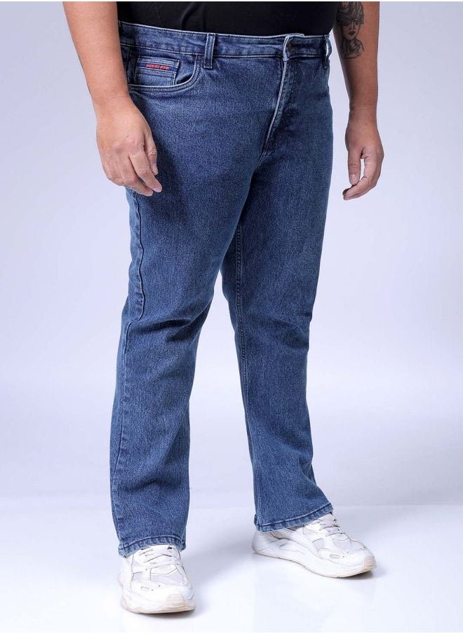 Men Plus Size Bootcut Solid Mid-Rise Stretchable Jeans
