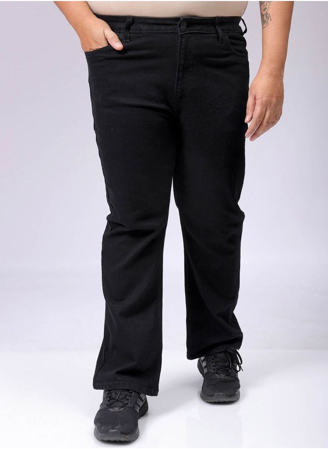 Men Plus Size Bootcut Solid Mid-Rise Stretchable Jeans