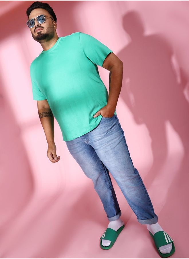 Men Plus Size Slim Fit Solid Mid-Rise Stretchable Jeans