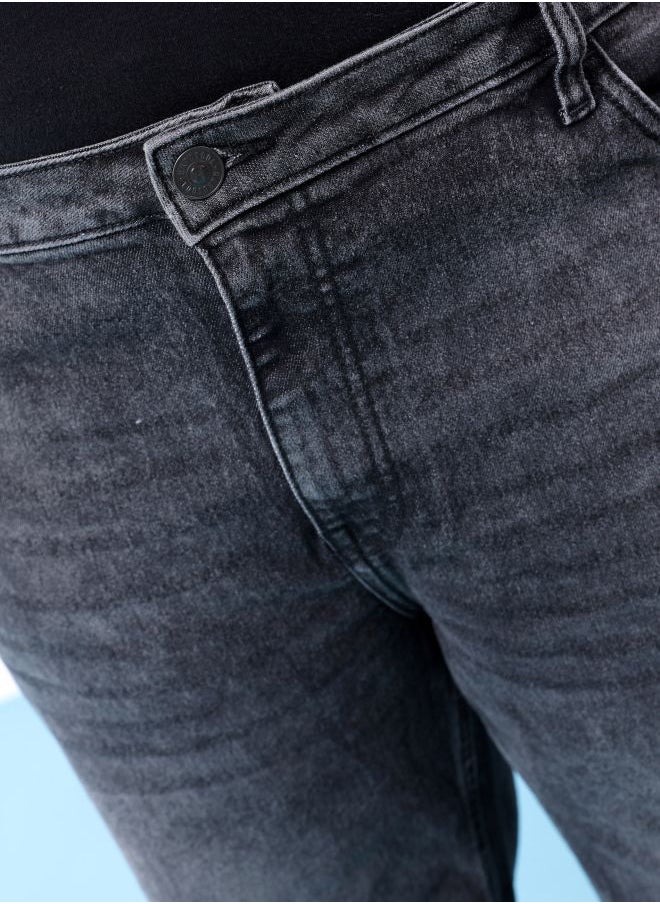 Men Plus Size Slim Fit Solid Mid-Rise Stretchable Jeans