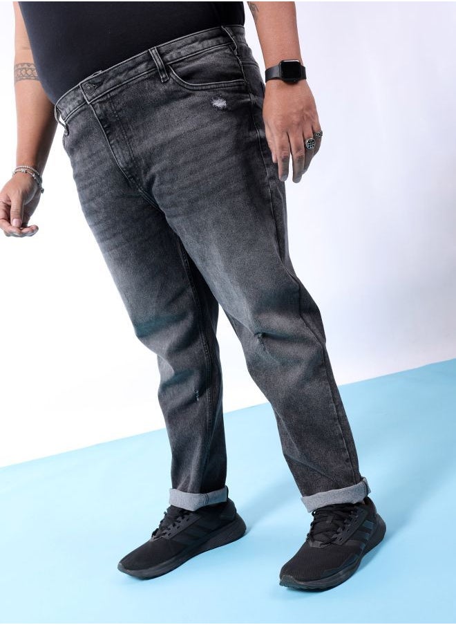 Men Plus Size Slim Fit Solid Mid-Rise Stretchable Jeans