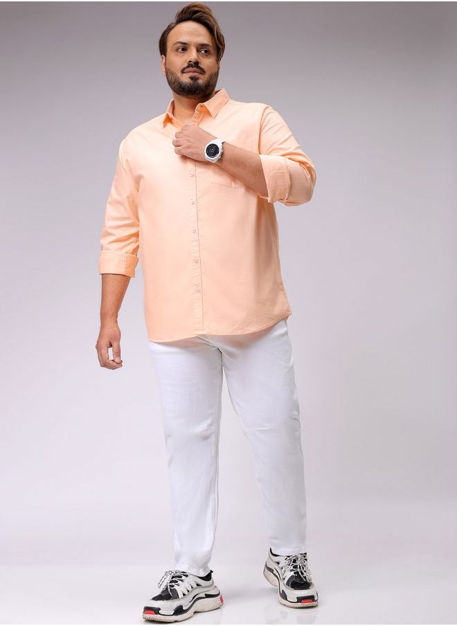 Men Plus Size Carrot Fit Solid Mid-Rise Stretchable Jeans