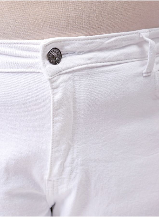 Men Plus Size Carrot Fit Solid Mid-Rise Stretchable Jeans