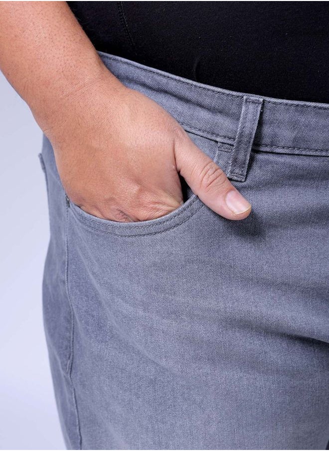 Men Plus Size Carrot Fit Solid Mid-Rise Stretchable Jeans