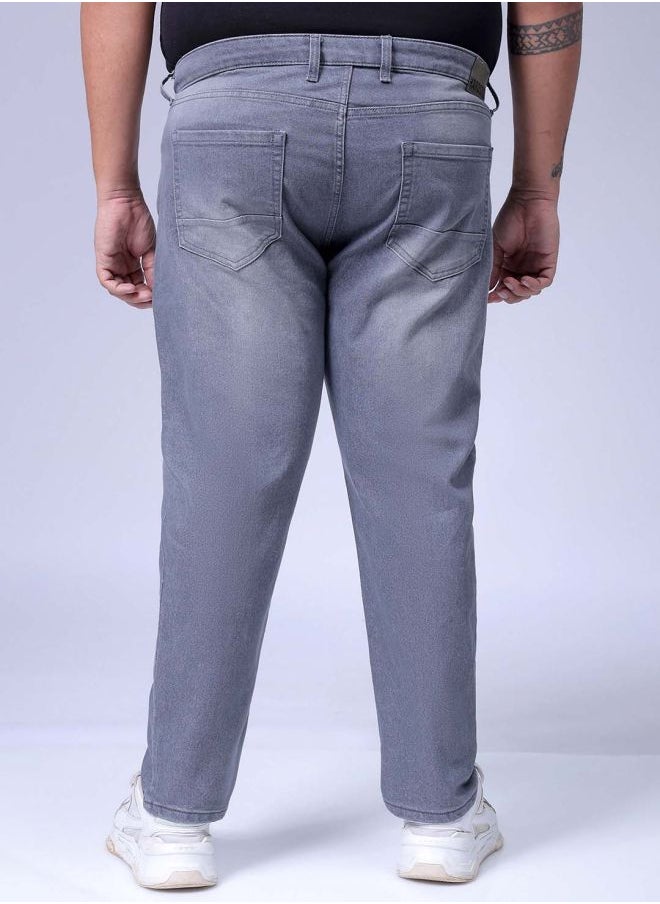 Men Plus Size Carrot Fit Solid Mid-Rise Stretchable Jeans