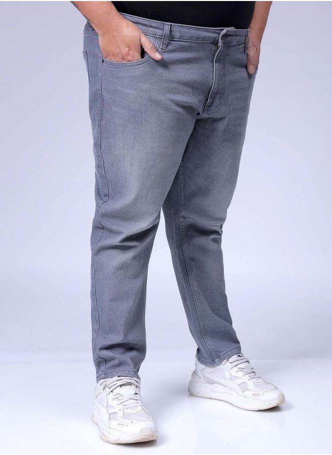 Men Plus Size Carrot Fit Solid Mid-Rise Stretchable Jeans