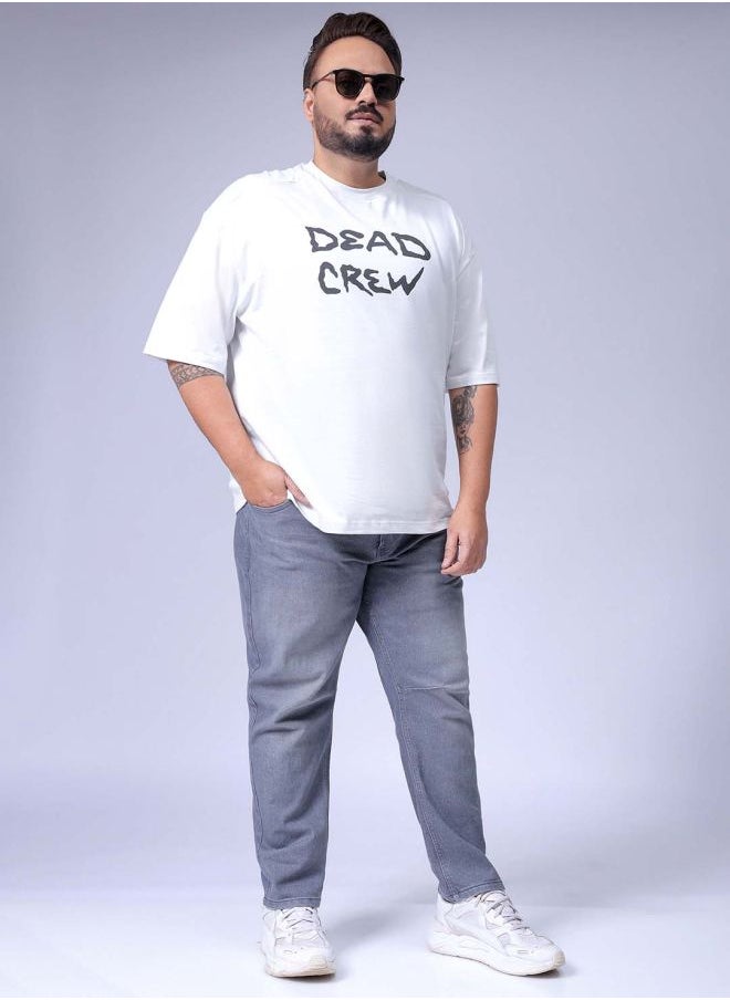 Men Plus Size Carrot Fit Solid Mid-Rise Stretchable Jeans