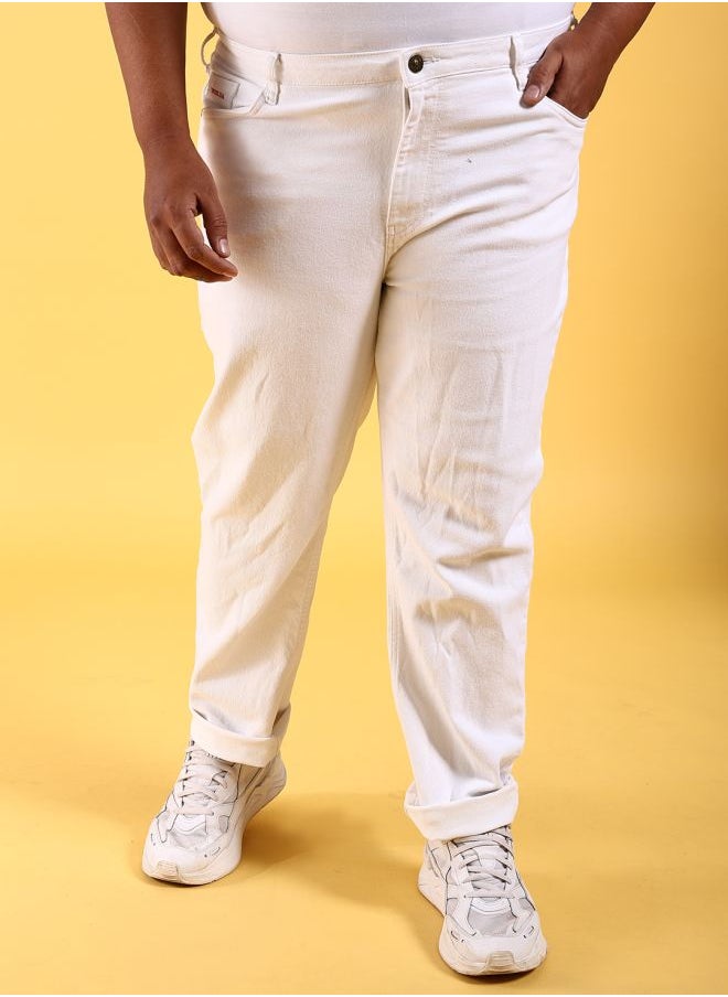 Men Plus Size Slim Fit Solid Mid-Rise Stretchable Jeans