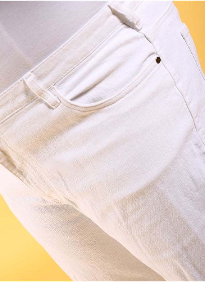 Men Plus Size Slim Fit Solid Mid-Rise Stretchable Jeans