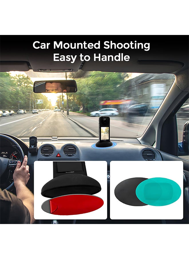 O Ozone Silicone Protective Case for Insta360 X4 Accessories + (2 Pack) Tempered Glass Screen Protector Film + Silicone Desktop Base Stand Non-Slip Mount Accessories for Insta360 X4 - Black