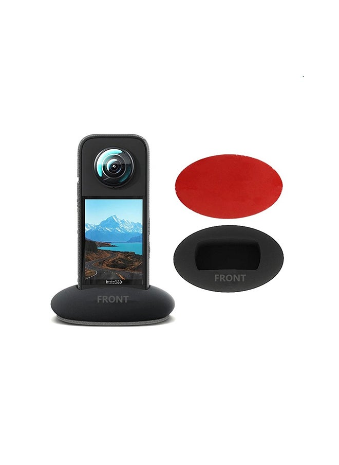O Ozone Silicone Protective Case for Insta360 X4 Accessories + (2 Pack) Tempered Glass Screen Protector Film + Silicone Desktop Base Stand Non-Slip Mount Accessories for Insta360 X4 - Black