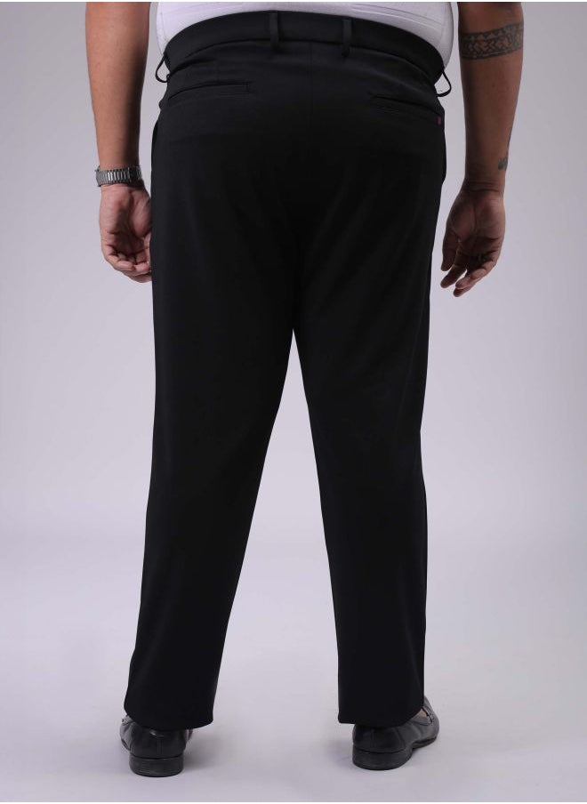 Men Plus Size Regular Fit Solid Mid-Rise Stretchable Chinos