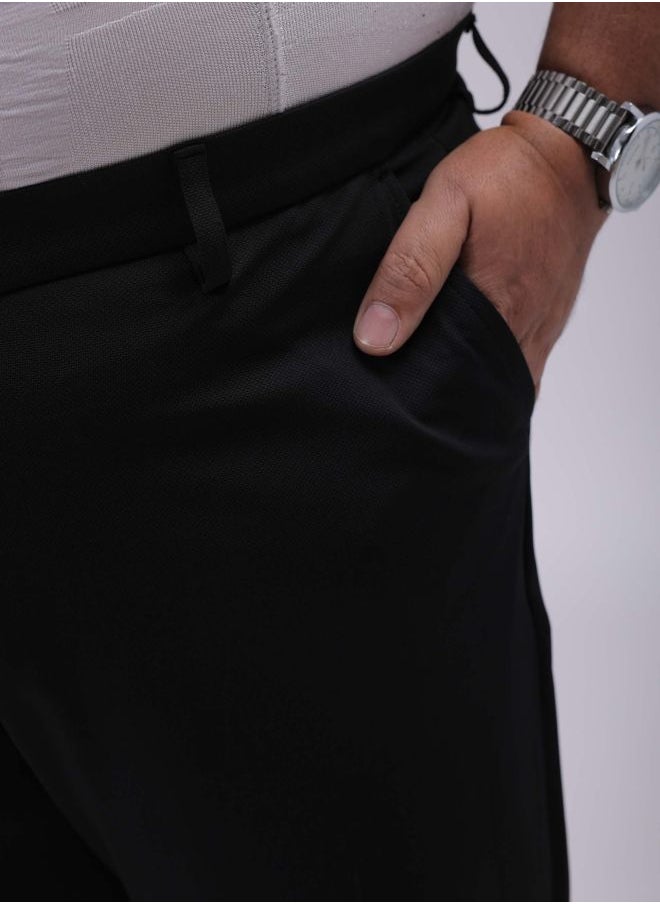 Men Plus Size Regular Fit Solid Mid-Rise Stretchable Chinos