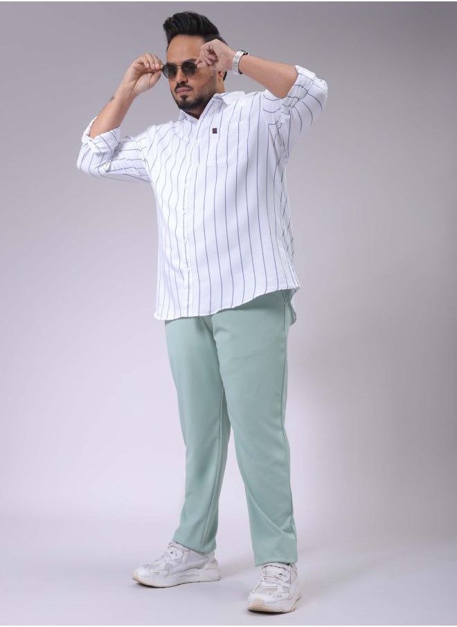 Men Plus Size Regular Fit Solid Mid-Rise Stretchable Chinos
