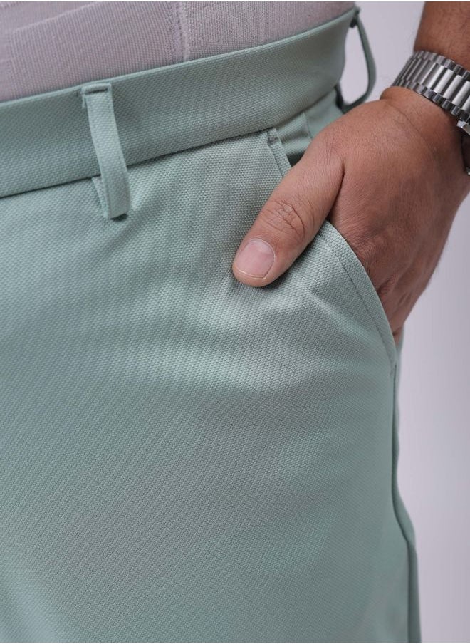Men Plus Size Regular Fit Solid Mid-Rise Stretchable Chinos