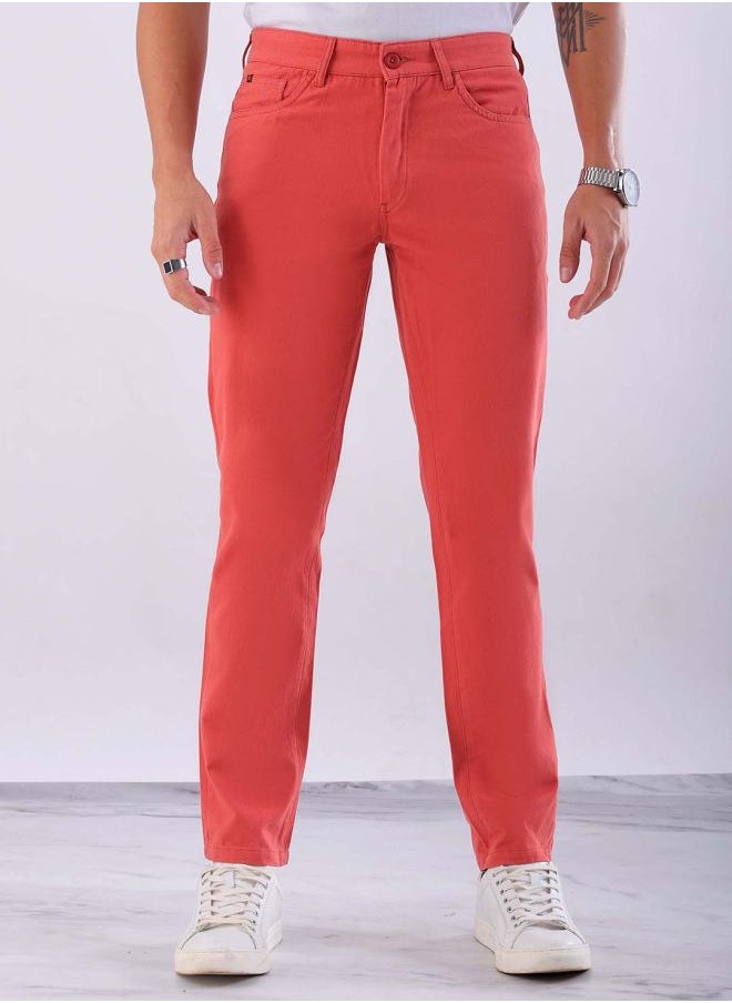 Men Slim Fit Solid Mid-Rise Chinos